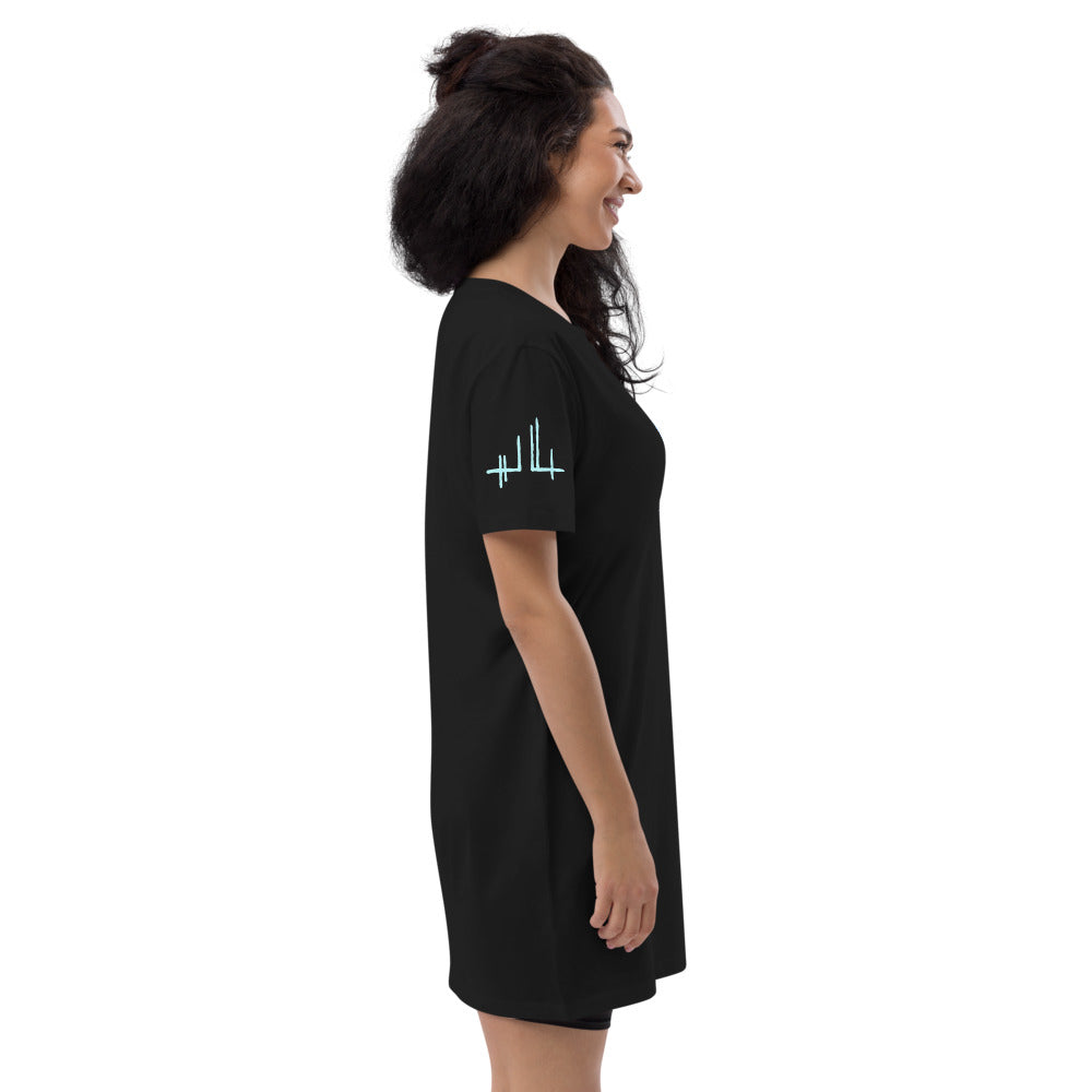 Eyes 1 - Vestido camiseta de algodón orgánico