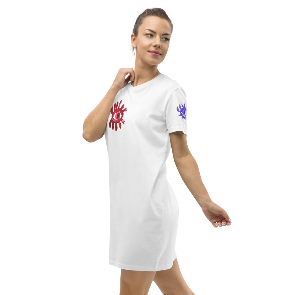 Eyes 2 - Organic cotton t-shirt dress