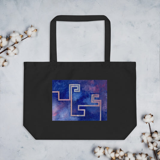 Serpent cosmique / Cosmic snake - Grand tote bag bio