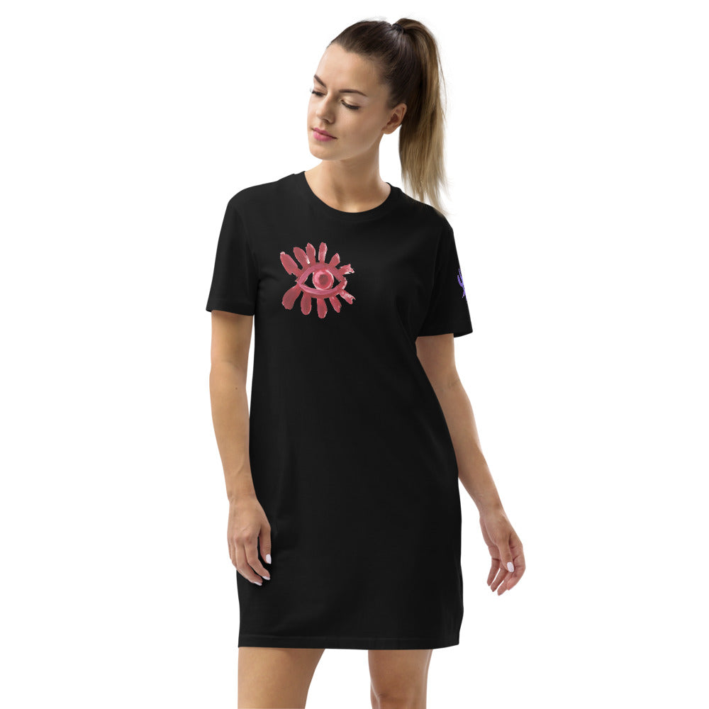 Eyes 2 - Organic cotton t-shirt dress 