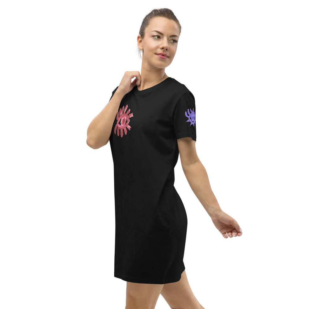 Eyes 2 - Organic cotton t-shirt dress 