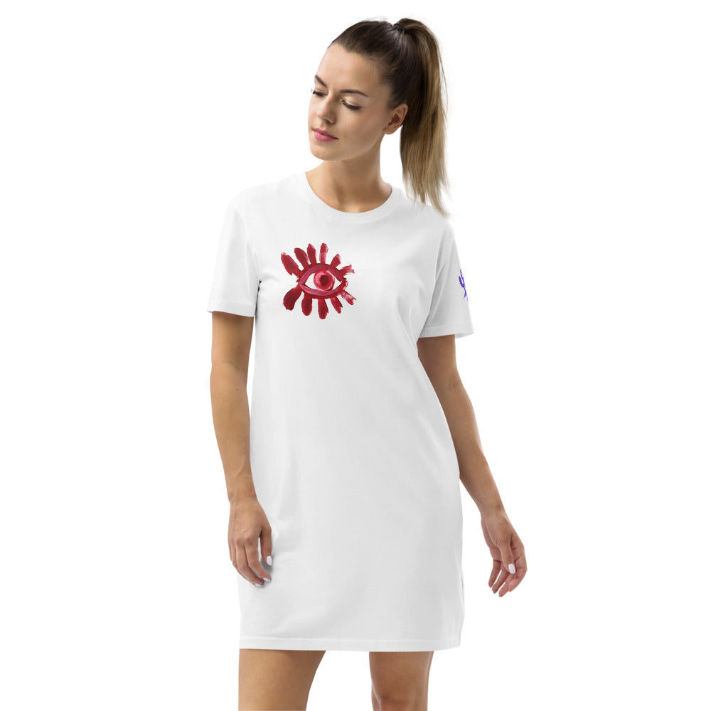 Eyes 2 - Organic cotton t-shirt dress 