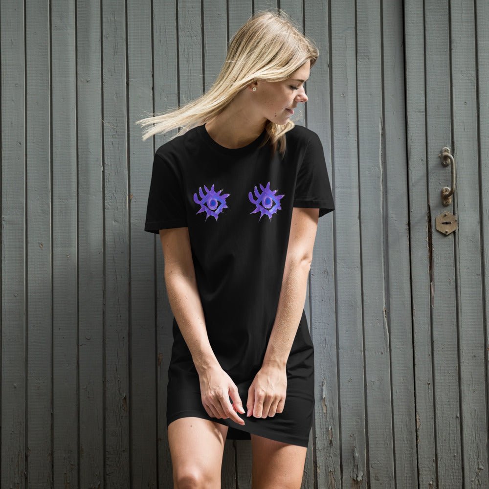 Regarde - moi dans les yeux / Look me in the eyes - Robe t-shirt en coton bio - Jiel - artiste