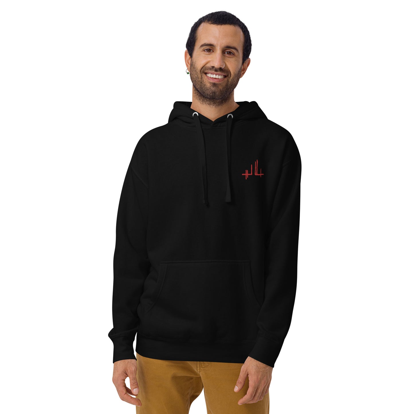 red embroidered signature - Unisex Hoodie