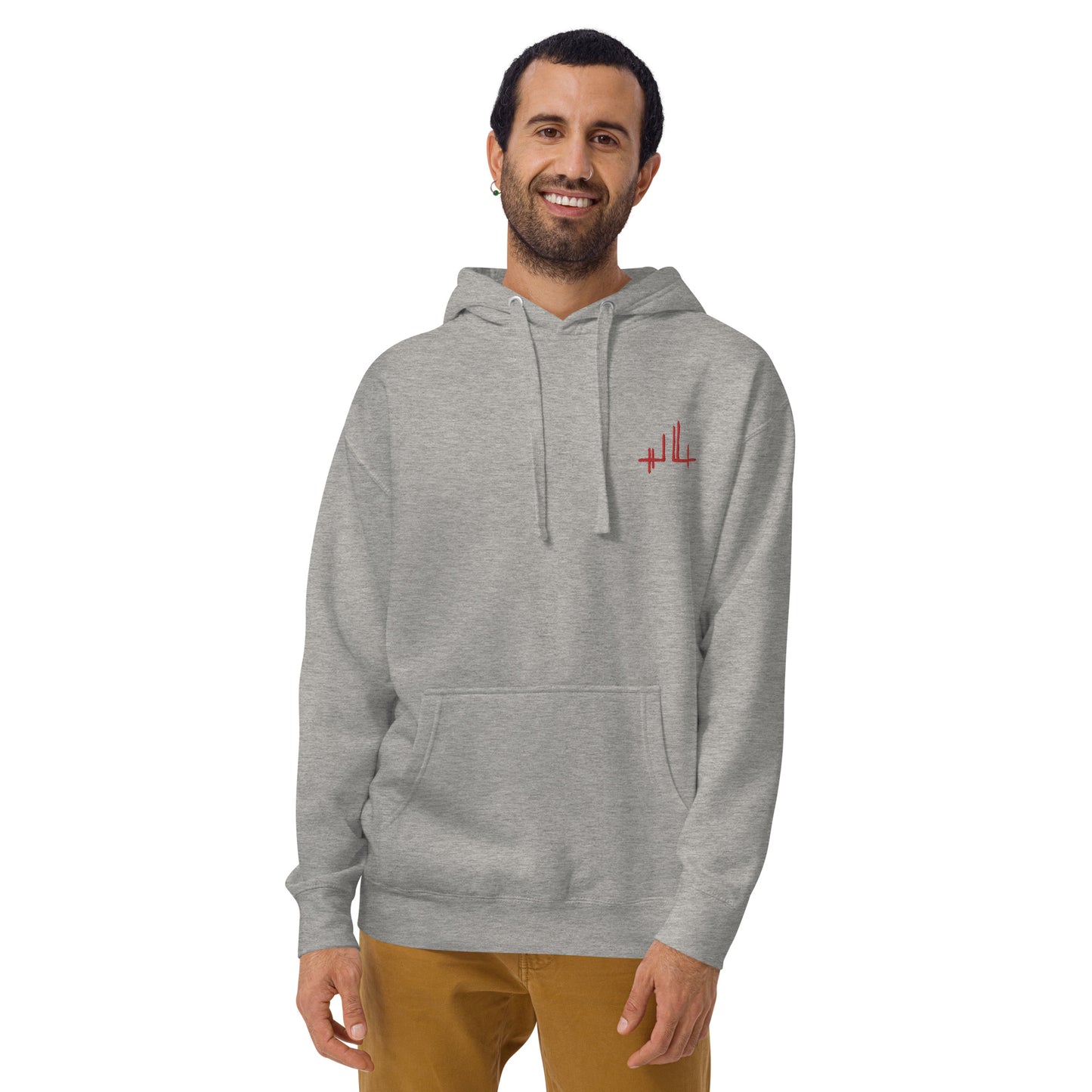 red embroidered signature - Unisex Hoodie