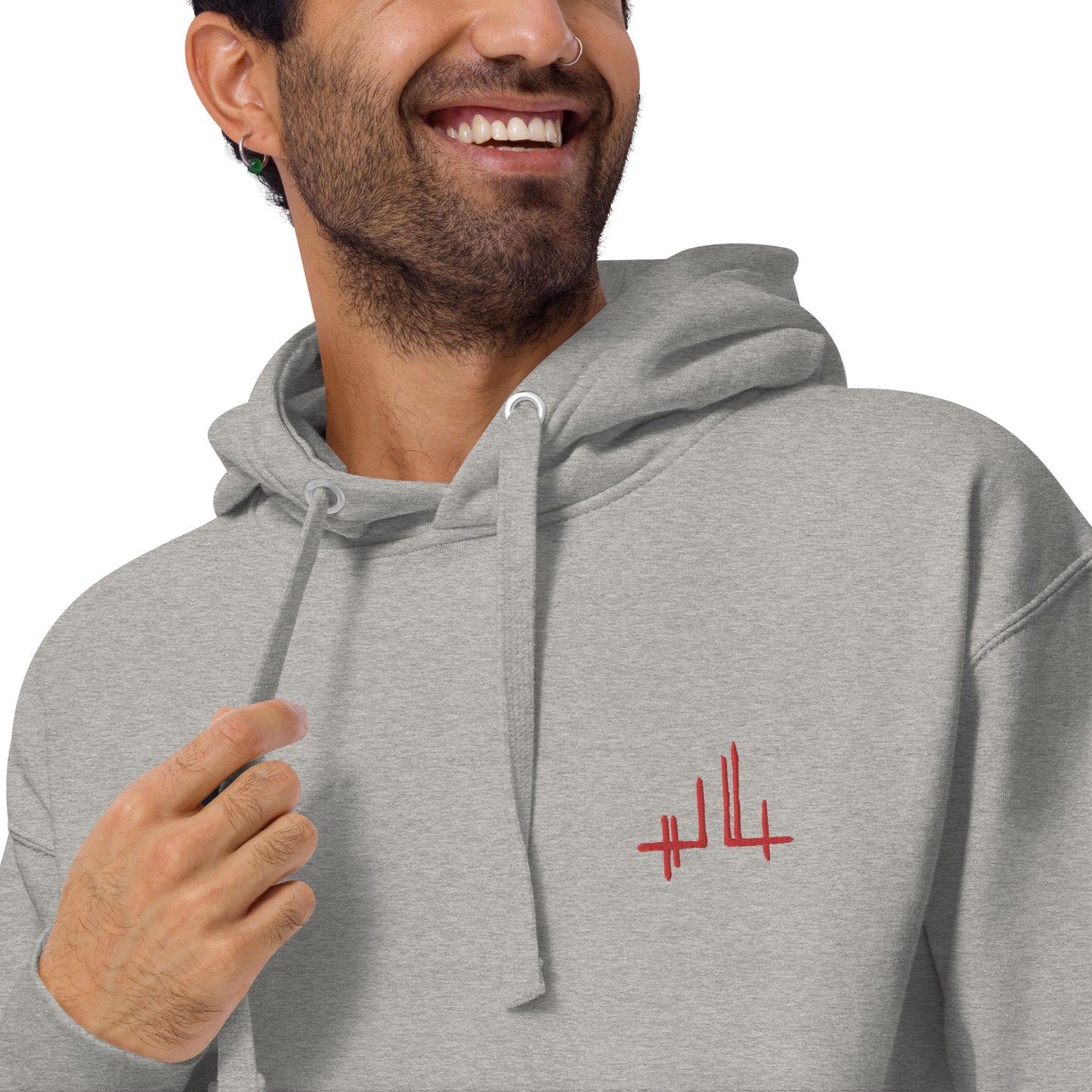 red embroidered signature - Unisex Hoodie