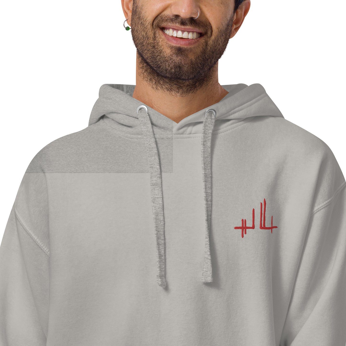 red embroidered signature - Unisex Hoodie