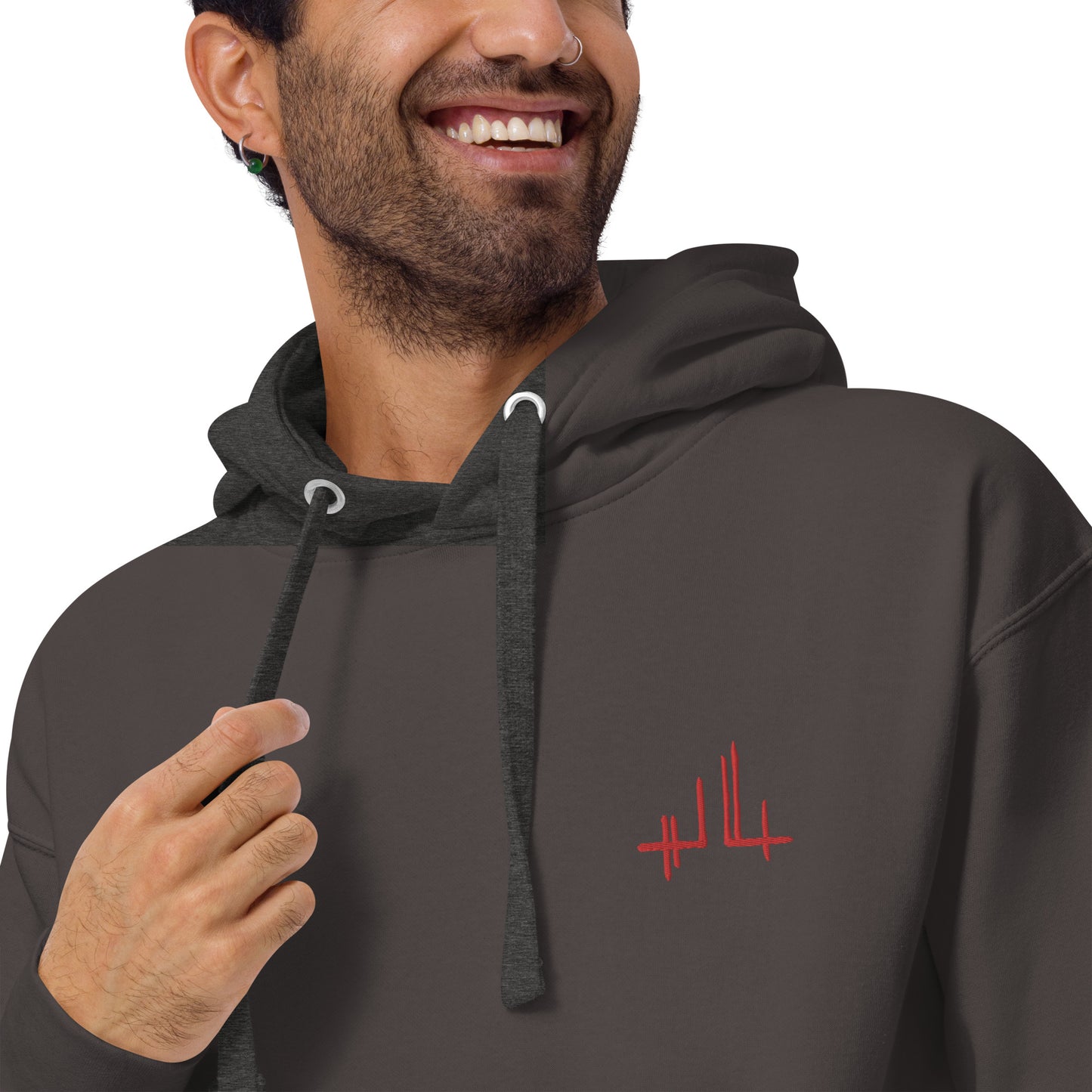 red embroidered signature - Unisex Hoodie