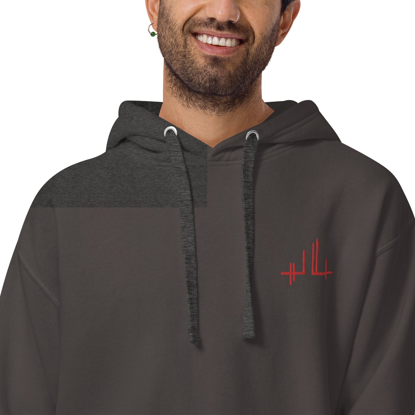 red embroidered signature - Unisex Hoodie