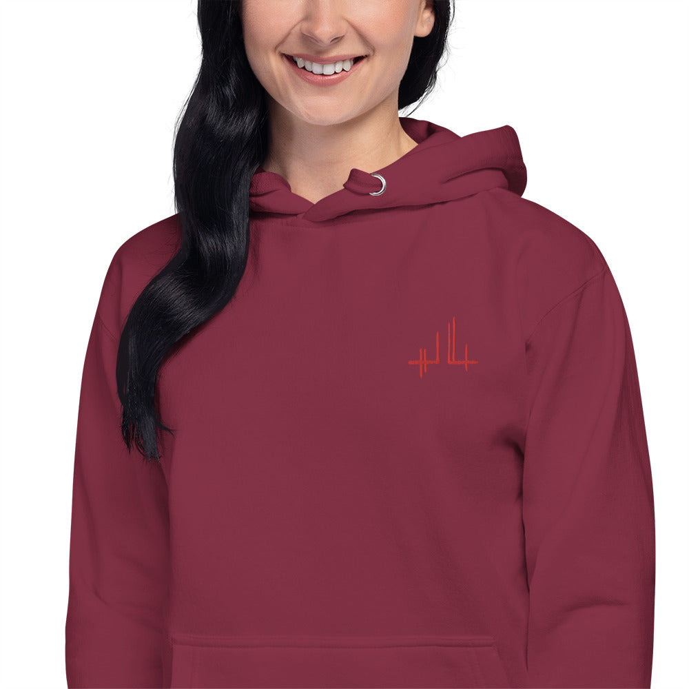 red embroidered signature - Unisex Hoodie