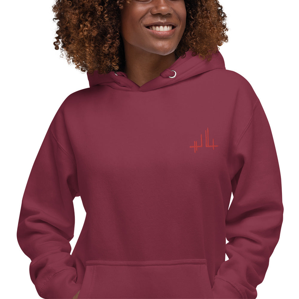 red embroidered signature - Unisex Hoodie