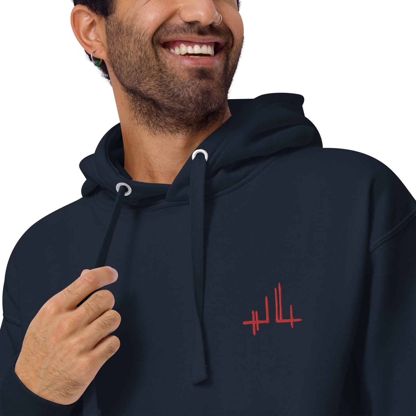 red embroidered signature - Unisex Hoodie