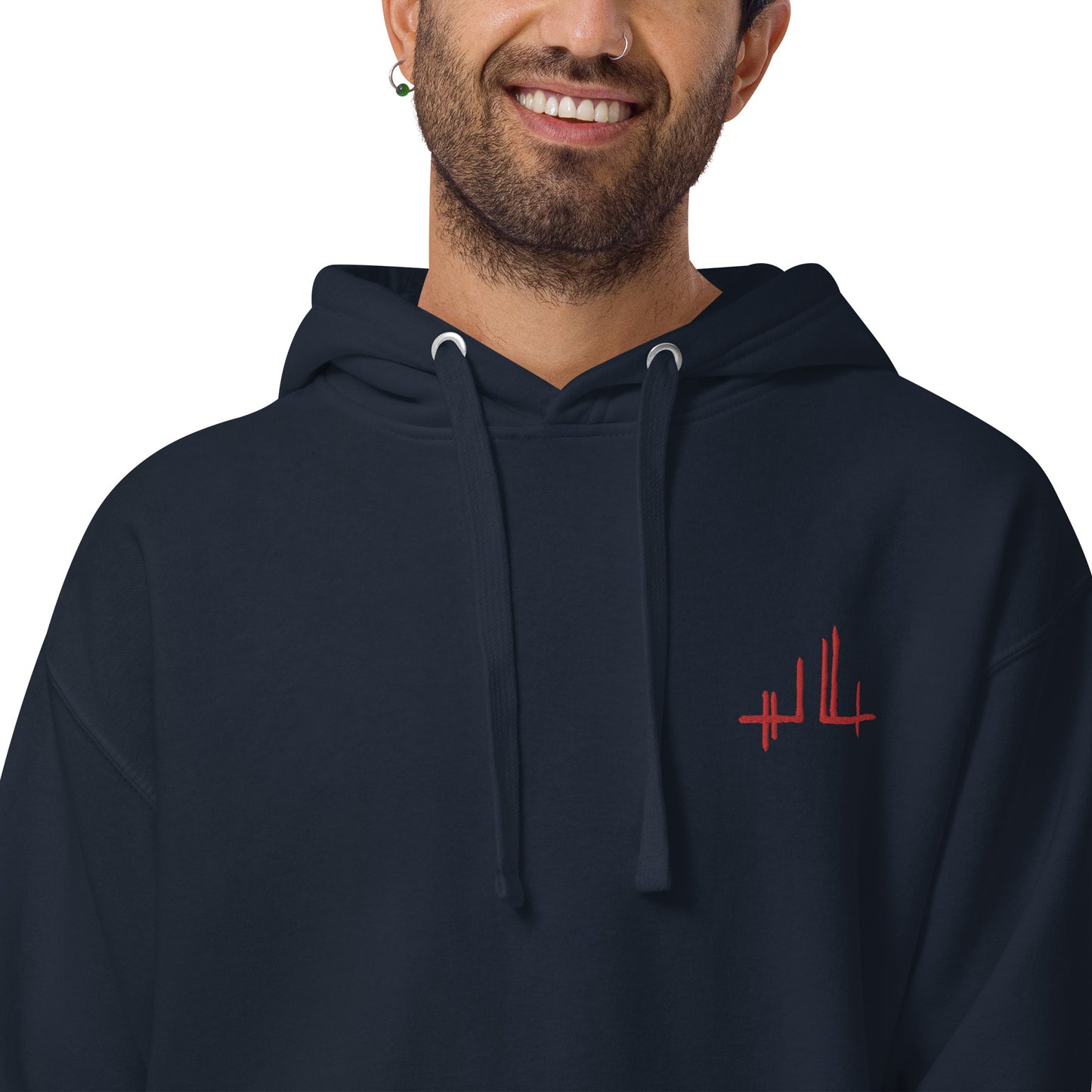 red embroidered signature - Unisex Hoodie