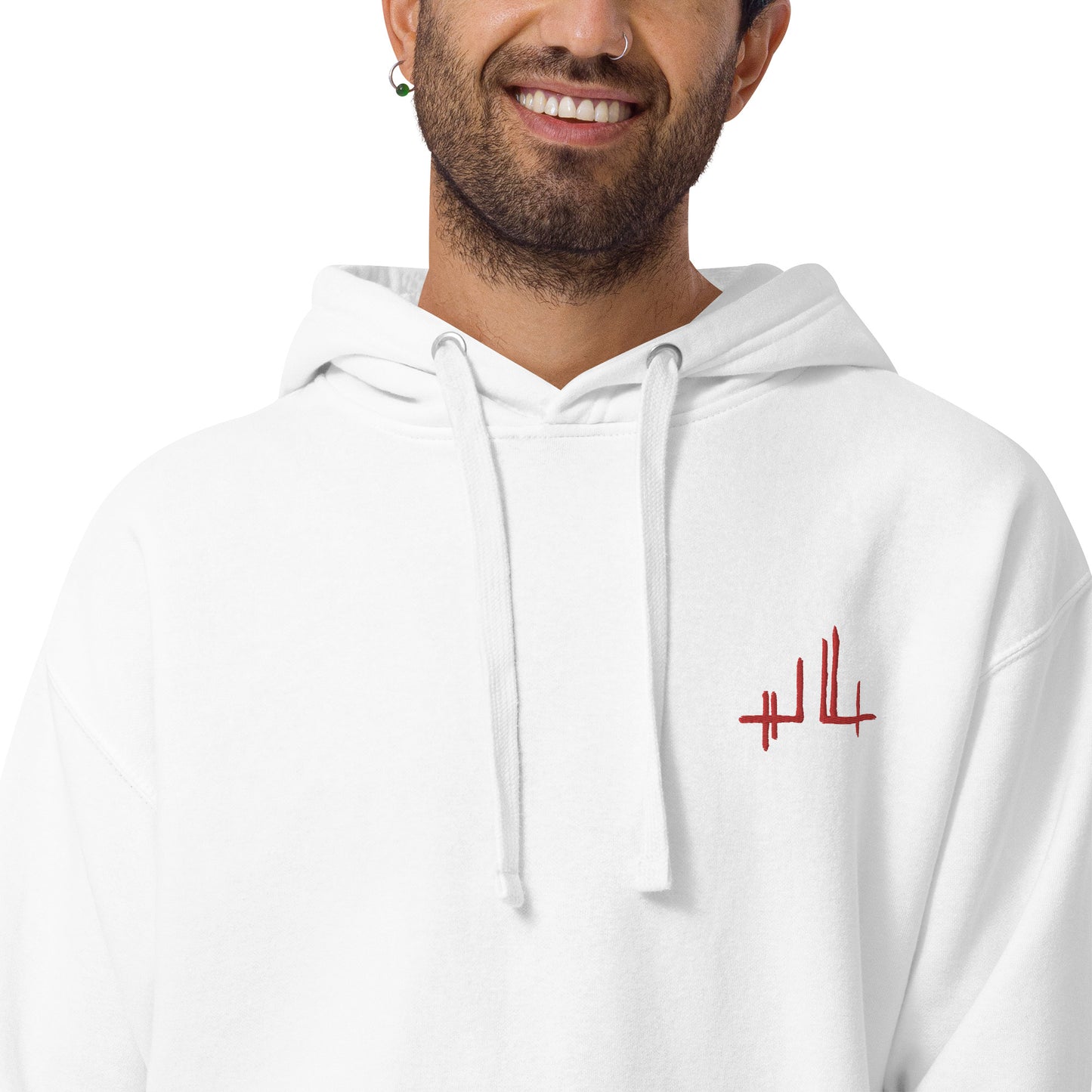 red embroidered signature - Unisex Hoodie