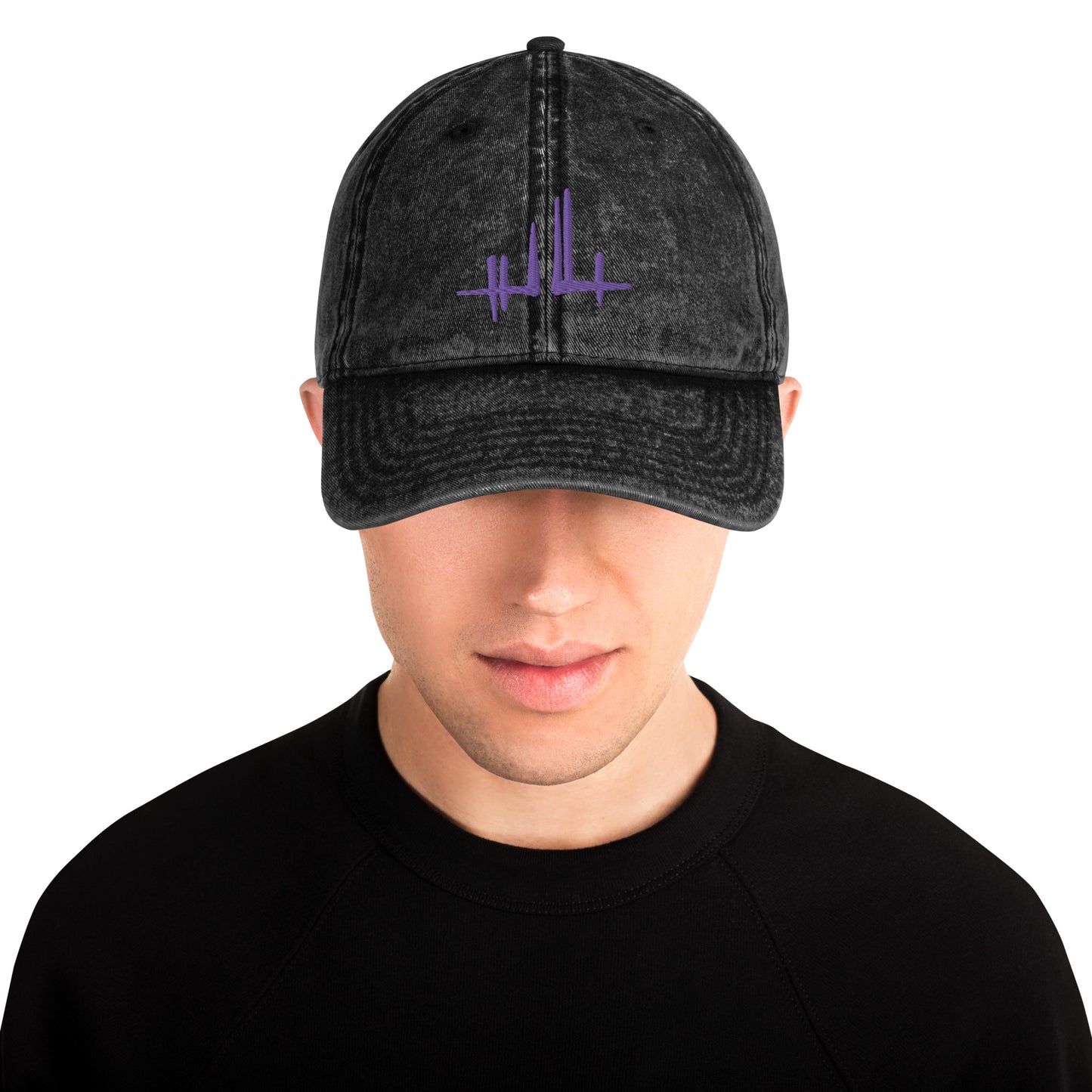 Gorra vintage de sarga de algodón - firma violeta