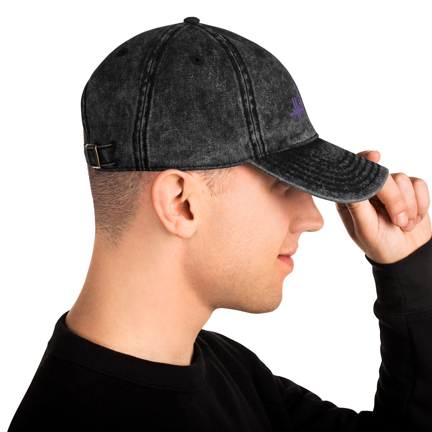 Gorra vintage de sarga de algodón - firma violeta