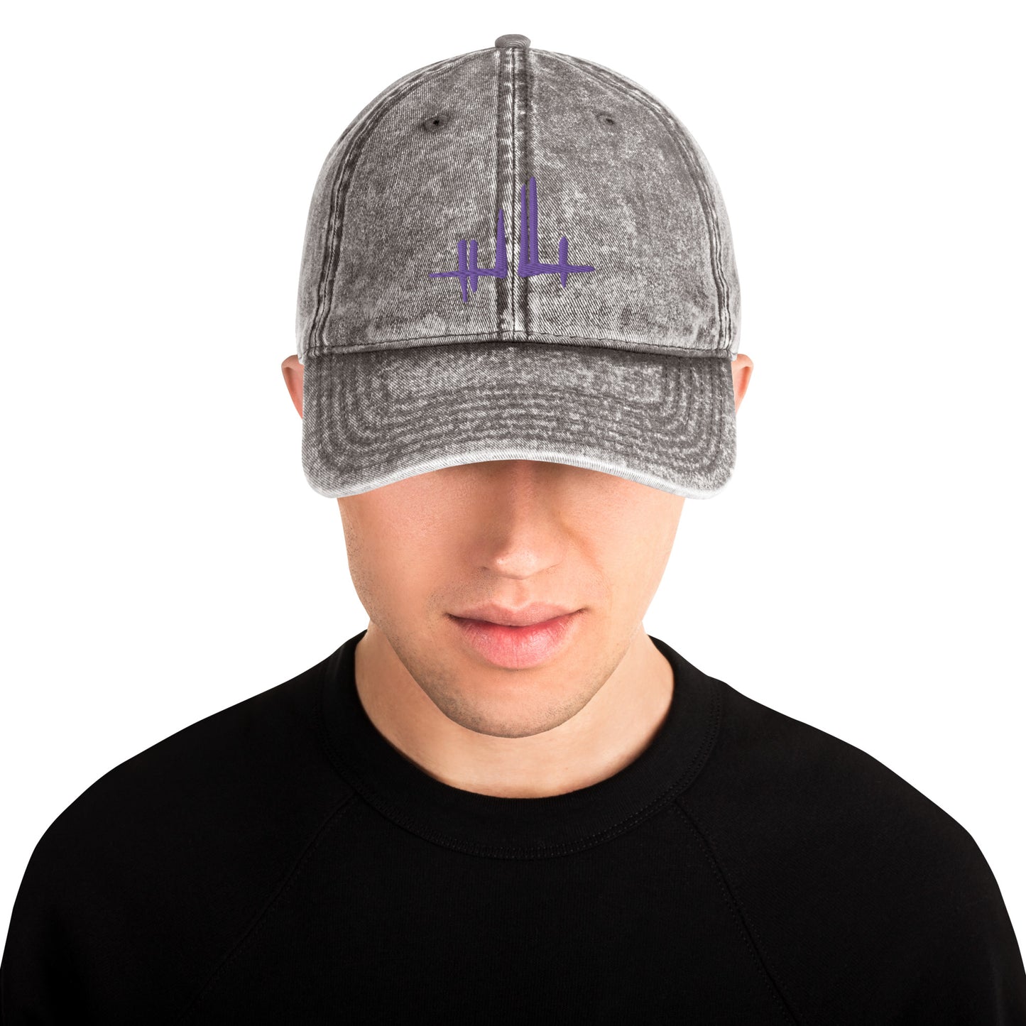 Gorra vintage de sarga de algodón - firma violeta
