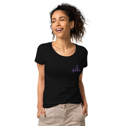 Firma morada bordada - Camiseta ecorresponsable de mujer | SOL'S 02077